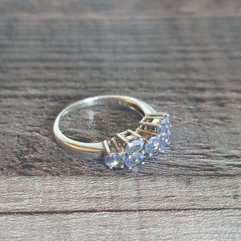 Vintage Tanzanite Ring 925 Silver size 7 VTG Gemstone Ring - Picture 8 of 14